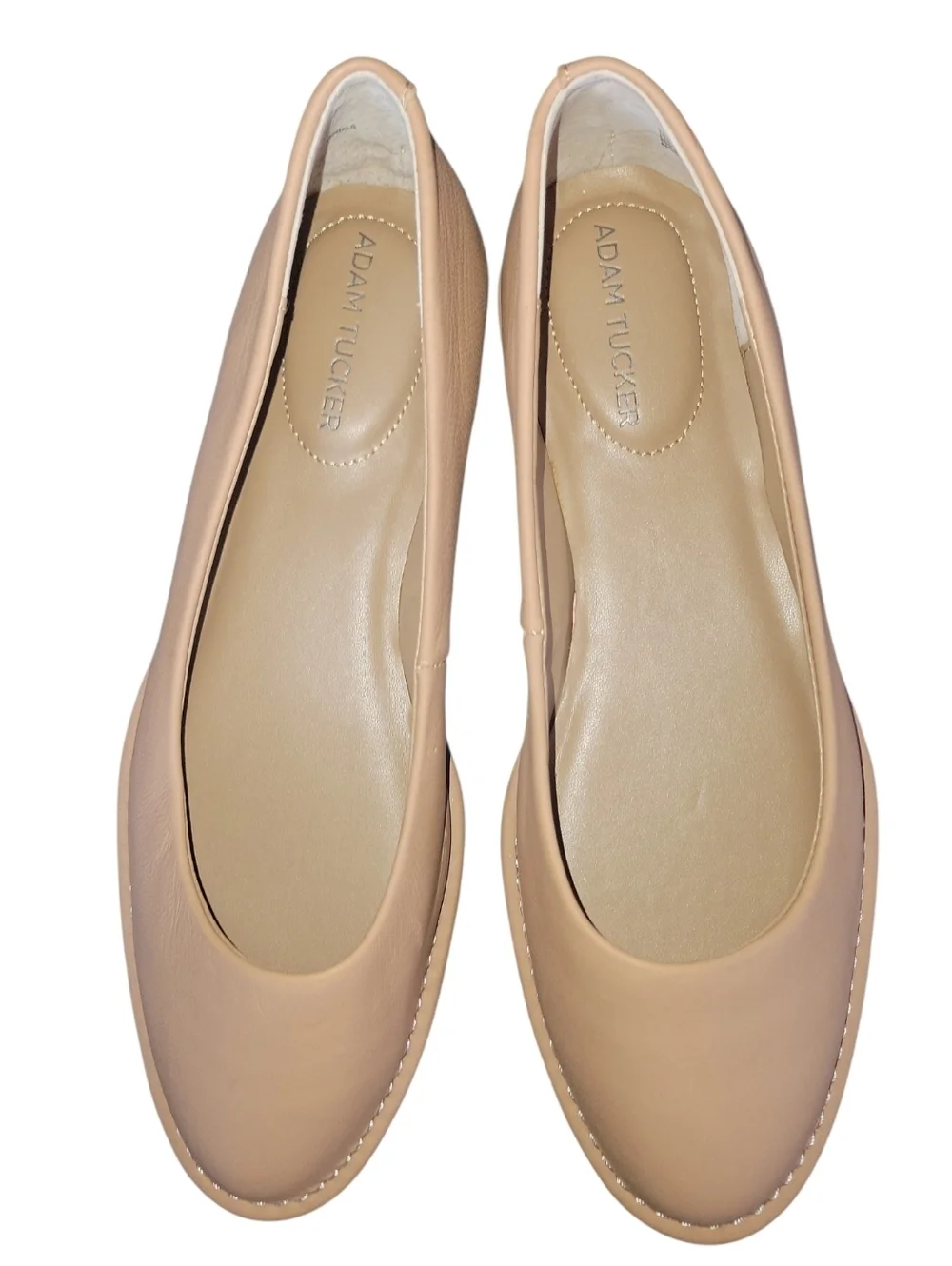 Adam Tucker Darby Women's Nude Leather Slip-On Flats